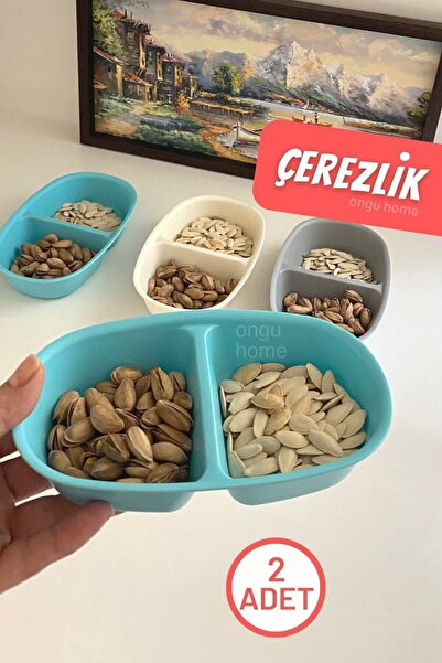 ongu home 2 Bölmeli Çerezlik Kase Sosluk (2 Adet)