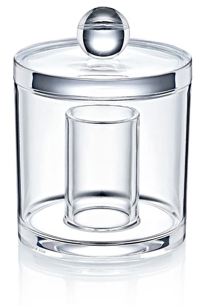 Onay Store Transparent Round Cotton Holder and Cotton Swab Box - Makeup Organizer
