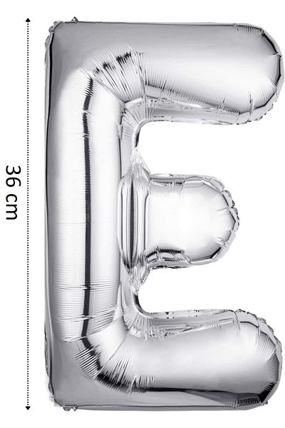 Onay Store Foil Balloon Letter E Helium Balloon 36 Cm Silver Color - Letter E Balloon - Letter Foil Balloon - Letter E Balloon