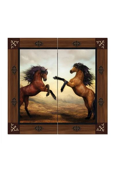 Onay Store Figured Backgammon Brown Horses