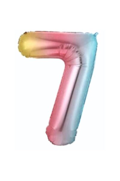 Onay Store Folyo Balon 7 Rakamı Unicorn Helyum 76 Cm Gökkuşağı Rengi - 7 Yaş ...