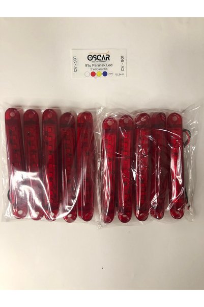 OSCAR OTOMOTİV 9 Led Parmak Dekoratif Pozısyon Led Lamba 10 Adet 12 -24 Volt