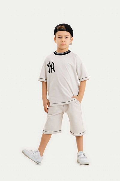 DAZZLEDKİDS Hat, Pocket, Elastic Waist, 3-Piece Boy's Shorts Suit