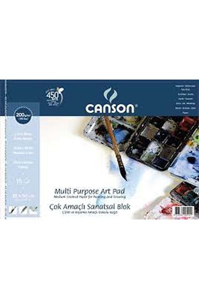 Canson 35 X 50 Cm Caiet de artă multifuncțional 200 gr 15 coli