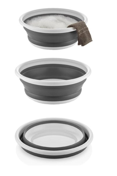 Onay Store 2'li Set Katlanır Badya Leğen Akordiyon Katlanabilir Badya 5,25 & 2,7lt - Çeyiz Seti - Katlanir Kova