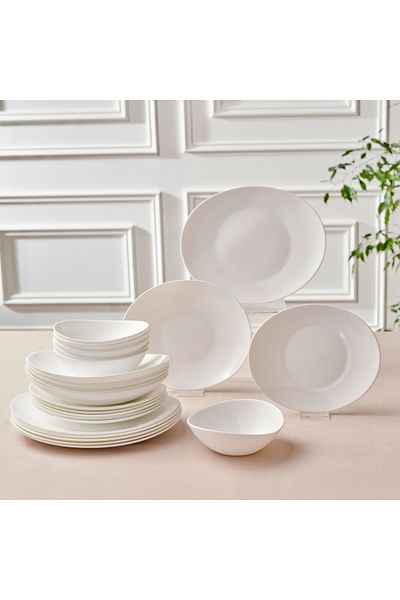 Karaca White Pure 24-teiliges Tafelservice-Glas für 6 Personen