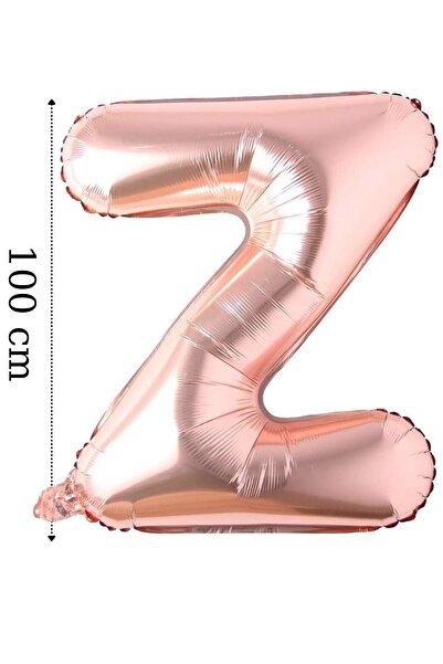 Onay Store Folyo Balon Z Harfi Helyum Balon 100 Cm Rose Renk - Z Harf Balon -...