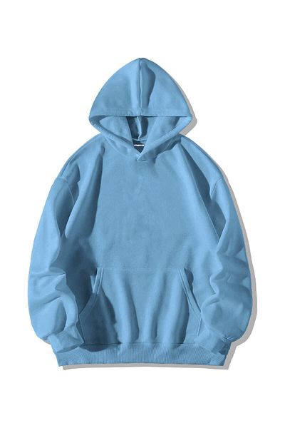 Stadium Baby Blue Unisex Oversize Hooded Kangaroo Pocket Washed In Paradise Φούτερ με κουκούλα