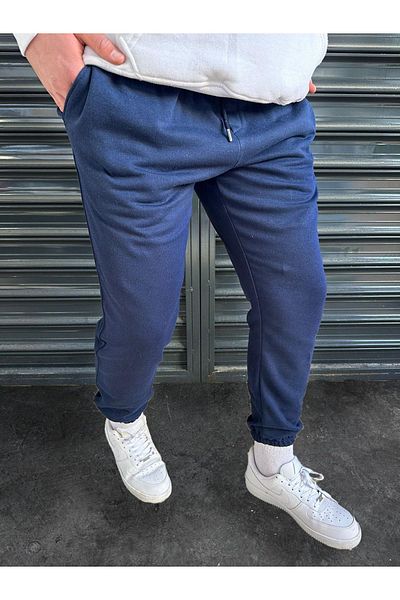Scrovtie Ανδρικό φούτερ Jogger Oversize Navy Blue με καουτσούκ
