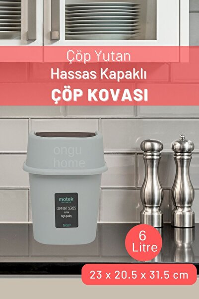 ongu home Hassas Kapaklı Çöp Kovası Çöp Yut Mutfak Tezgah Üstü Çöp Kutusu ( 6...
