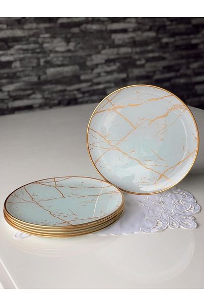 GÜRCÜGLASS Marble Pattern Serving Plate - Glass