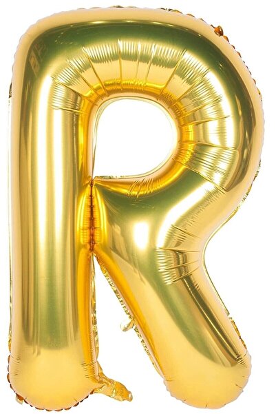 Onay Store Folyo Balon R Harfi Helyum Balon 100 Cm Gold Renk - R Harf Balon -...