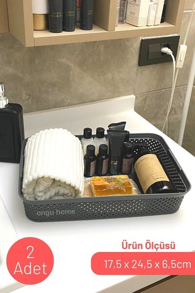 ongu home 2 Adet Çok Amaçlı Sepet Organizer Mutfak Düzenleyici Banyo Organize...