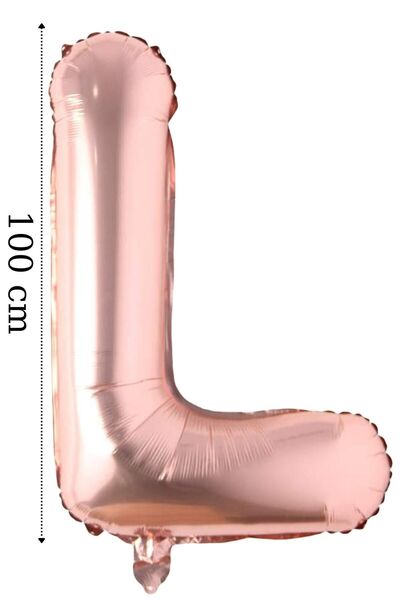 Onay Store بالون فويل حرف L بالون هيليوم 100 سم لون وردي - بالون حرف L - بالو...