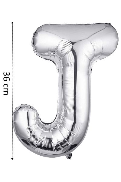 Onay Store Foil Balloon Letter J Helium Balloon 36 Cm Silver Color - Letter J Balloon - Letter Foil Balloon - Letter J Balloon