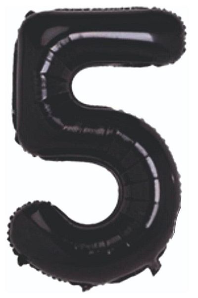 Onay Store Foil Balloon 5 Number Helium Balloon 100 Cm Black Color -5 Years Balloon- Birthday Party Set Supplies