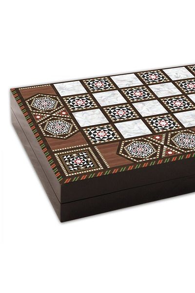 Onay Store Cafe Backgammon Pearl - Polished Backgammon Set - Large Size Backgammon - Luxury Cafe Backgammon