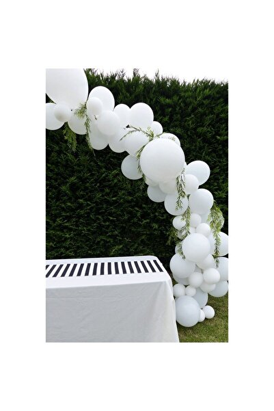 Onay Store Set de baloane cu lanț pastel alb 50 buc + Set de lanț de baloane ...