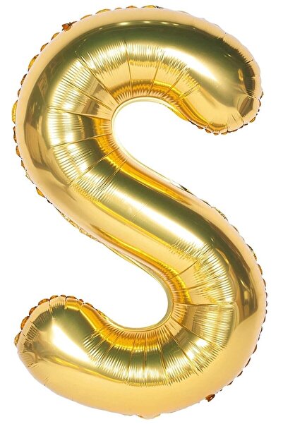 Onay Store Folyo Balon S Harfi Helyum Balon 36 Cm Gold Renk - S Harf Balon - ...