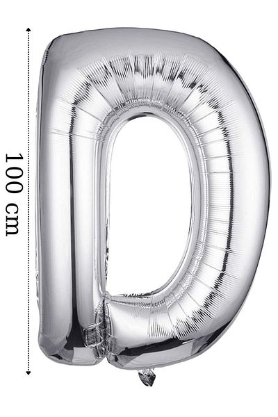 Onay Store Foil Balloon Letter D Helium Balloon 100 cm Silver Color - Letter D Balloon - Letter Foil Balloon - Letter D Balloon