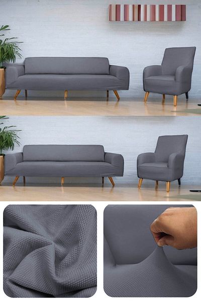 riselerhome Set de canapea cu scaun flexibil și elastic - husă de canapea extensibilă 3 3 1 1