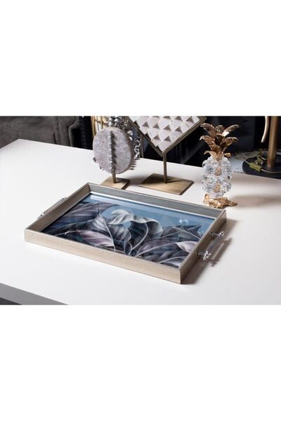 PINALE ART Lüx Nişan Yüzük Çeyizlik Çay Kahve Tepsi