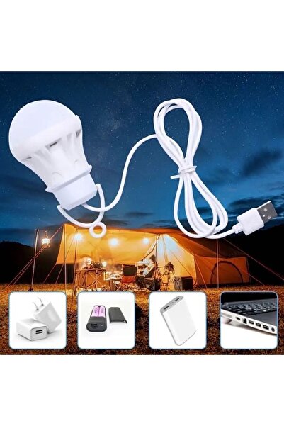PONCİKPAZAR Kamp Lambası 1 metre usb kablolu led ampül