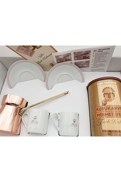 Mehmet Efendi Gift Turkish Coffee Cup Coffee Pot Set