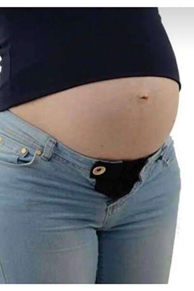 Htcimaj Maternity Pants Waist Extender - Product That Turns Casual Pants into Maternity Pants - Black