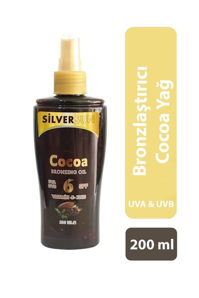 Sılversun Silversun Cocoa Bronzlaştırıcı Yağ Vitamin E Plus Spf 6 200 ml