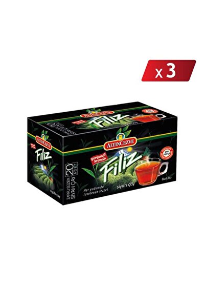 Altıncezve كوب برغموت أسود من فيليز - 20 كيس شاي 3 عبوات
