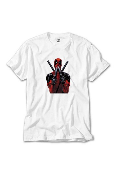 Z zepplin Deadpool Guns - White T-Shirt Design