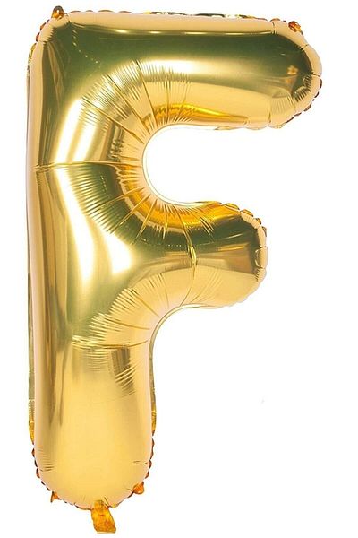 AsyaDesing Foil Balloon Letter F Helium Balloon 100 Cm Gold Color - Letter F Balloon - Letter Foil Balloon - Letter F Balloon