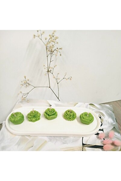 akplus Gül Şekilli Kokulu Mum ( 5 Adet )