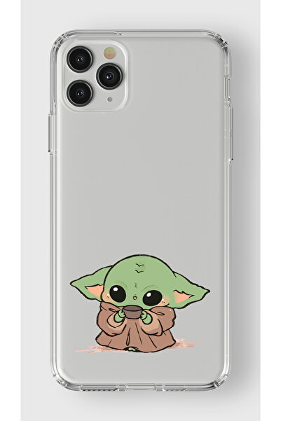 moonset Iphone 11 Pro Uyumlu Baby Yoda Tasarımlı Baskılı Şeffaf Telefon Kılıfı