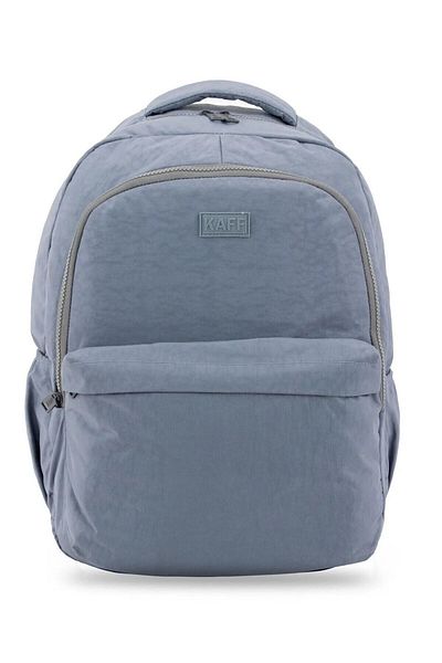 KAFF Gray Crinkle Fabric - Waterproof Multi-Compartment School Bag