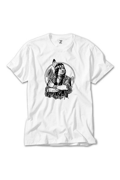 Z zepplin White Native American Man T-Shirt