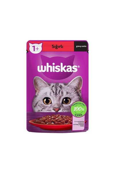Whiskas Pouch Sığırlı Yetişkin Kedi Maması 28 X 85 G