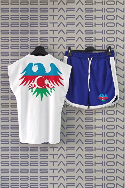 Sebesta Fashion New Season Sportsman Shorts T-Shirt Azerbaijan Eagle Printed Team Sebestafashion.