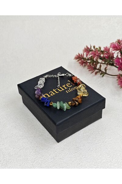 Naturel Tılsım Doğal Taş Yedi Çakra Bilekliği