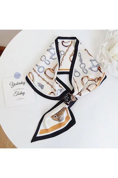 ElevaGlam Patterned Chain Tie Scarf