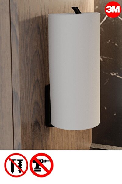 risingmaber Metal Siyah Yapışkanlı Kağıt Havluluk Yapışkanlı Havlu Askılığı, ...