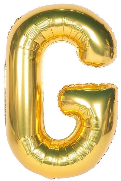 AsyaDesing 100 cm Gold Color Foil Balloon - Letter g Helium - Letter Foil Balloon