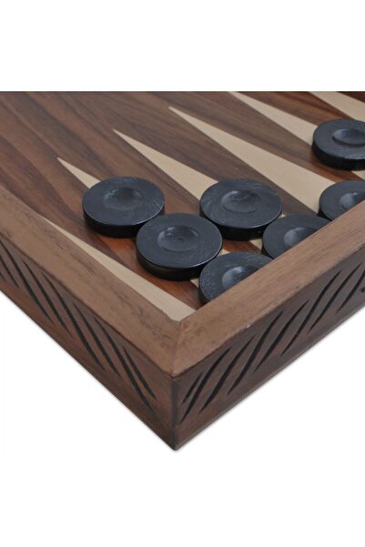 Star Okey Star Carved Solid Backgammon Set