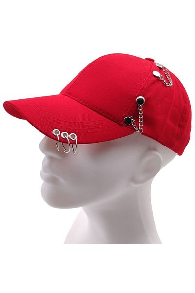 AXE SPORTSWEAR Summer Baseball Cap with Piercing Detail - Ring and Chain, Back Adjustable Velcro Cap