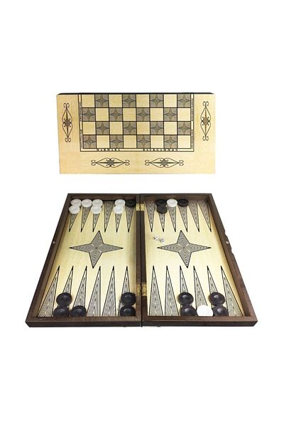 Star Oyun Star Burning Backgammon and Chess Set Large Size