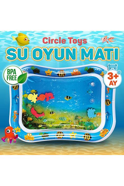Circle Toys Baby Water Play Mat Tummy Time Abdominal Activity Time