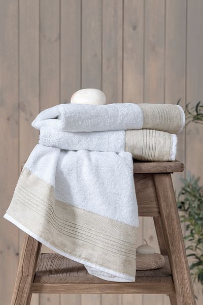 Yataş Korin 3-Piece Hand / Face / Head Towel Set 50X90 cm - White