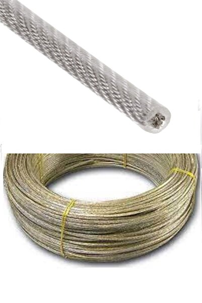 ŞENEL Yapı Market 3 Mm PVC Coated Insulated Rope Steel Clothesline 10 Meters