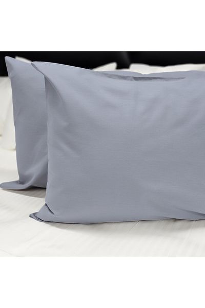 CzyLife Smoke Gray Cotton 2-Piece Pillow Case - 50x70